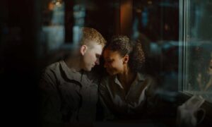 Military couple completing a legal marriage license signing without a ceremony.